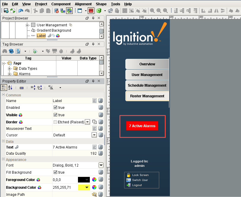 Add a Label with Alarm Status Step 11b