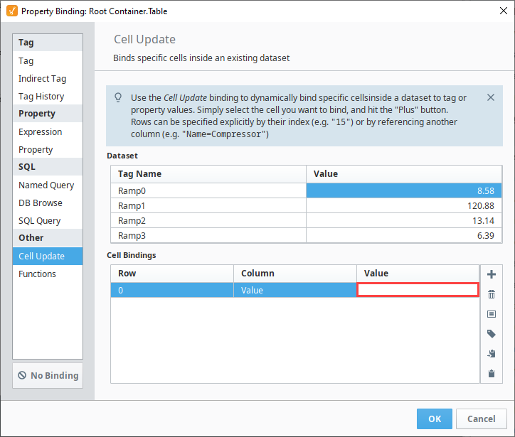 Cell Update Binding - Realtime Tag Values in a Table Step 2