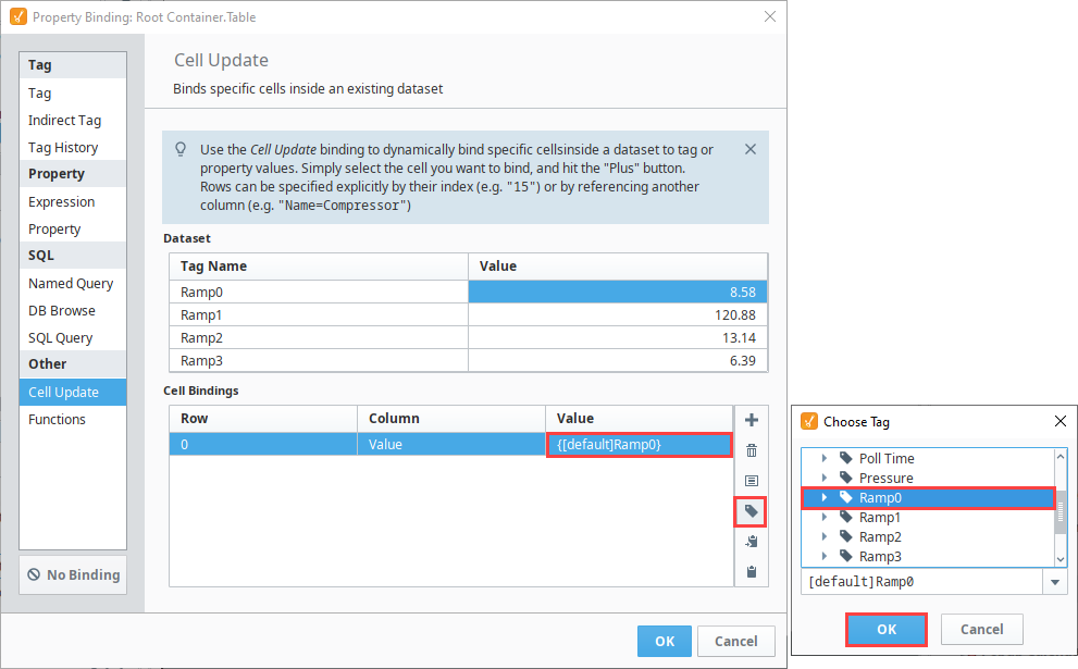 Cell Update Binding - Realtime Tag Values in a Table Step 3