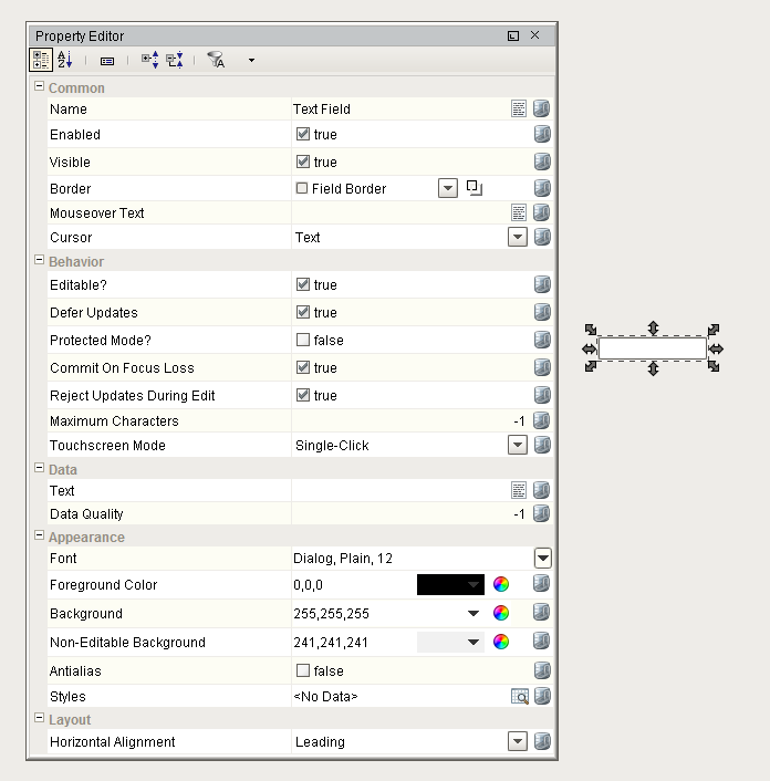 component properties