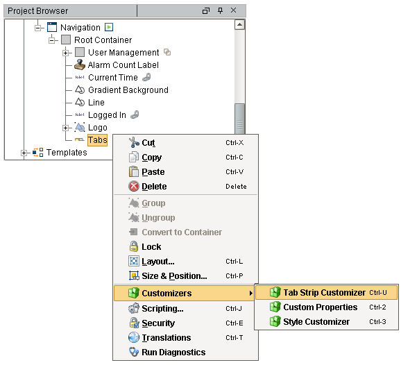 Configure the Tab Strip in the Designer Step 2