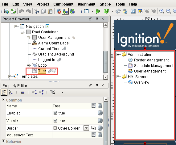 Configure Tree View in Designer Step 1