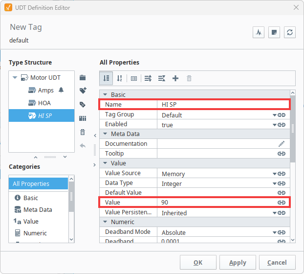 Configuring Dynamic Setpoints Inside a UDT Step 3