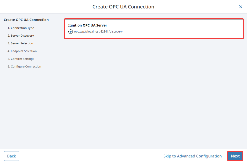 Configuring OPC Client Connection Step 6