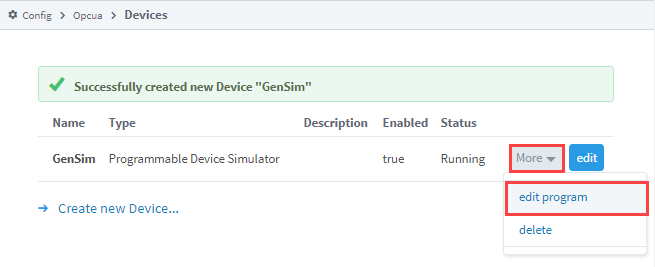 Connecting to a Programmable Device Simulator Step 6