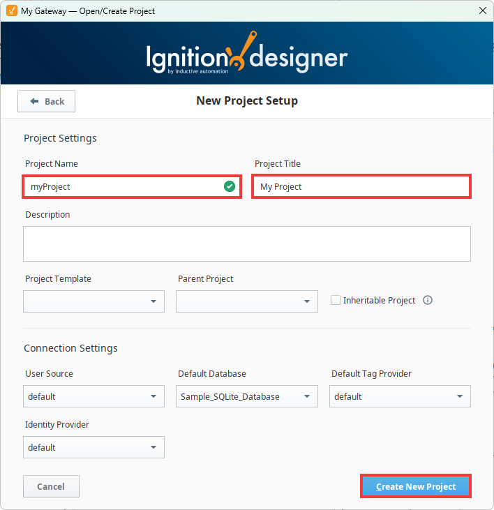 Creating the Project Step 4