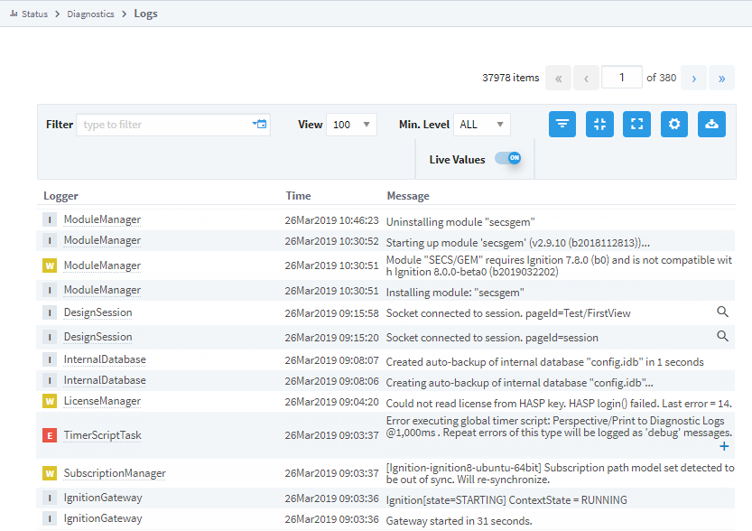 Diagnostics - Log Page