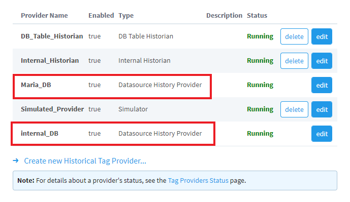 DB Table Historian Provider