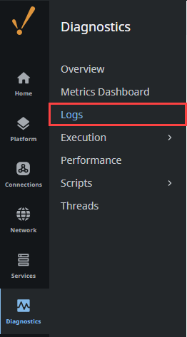 Diagnostics - Logs Section