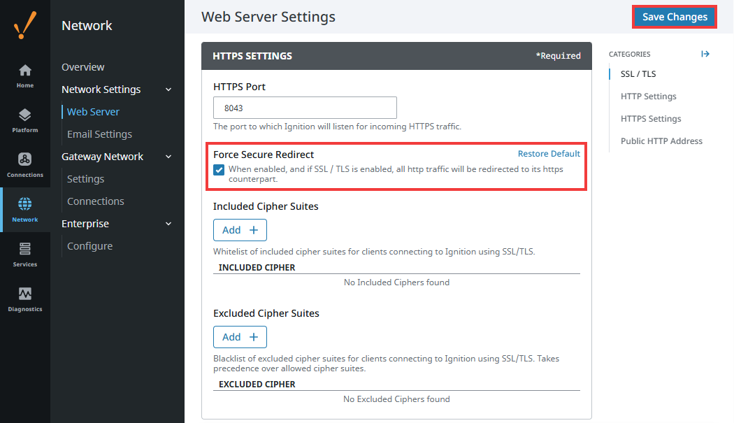 Enabling Force Secure Redirect Step 3