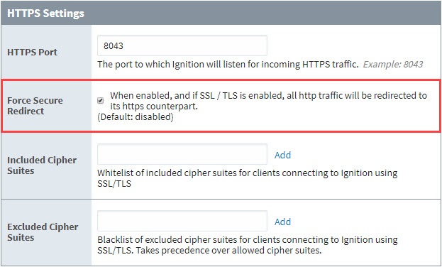 Enabling Force Secure Redirect Step 3