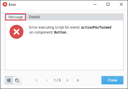 Error Box Message Tab