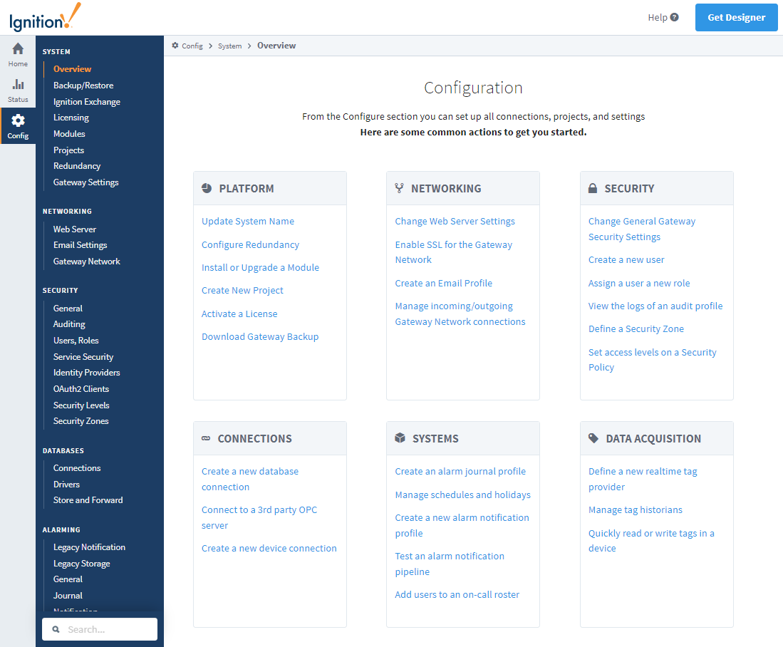 Gateway Config Page