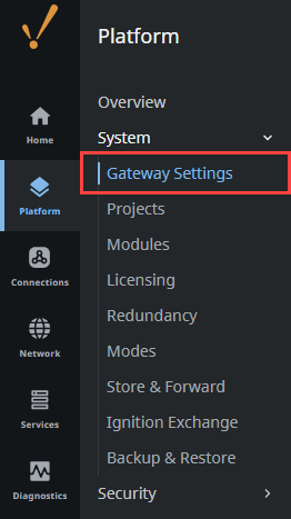 Gateway Settings Section