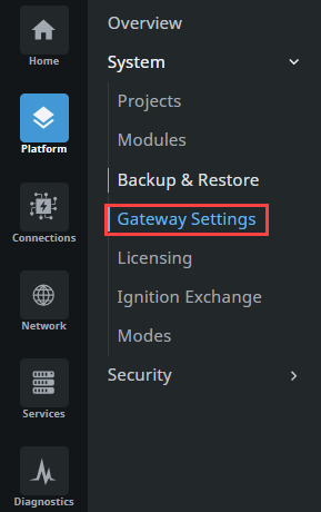 Gateway Settings Section