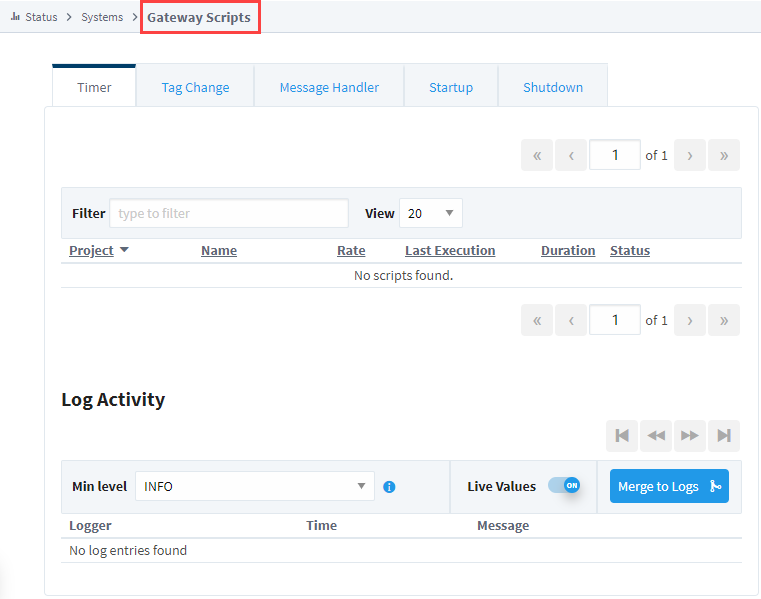 Gateway Status Page - Gateway Scripts