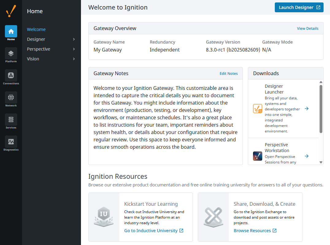 Gateway Welcome Page