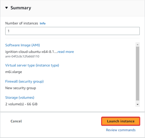 Launch from AWS Marketplace Step 13