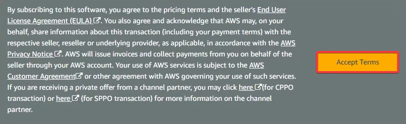 Launch from AWS Marketplace Step 4