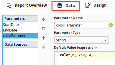 Parameters as Colors Data Panel