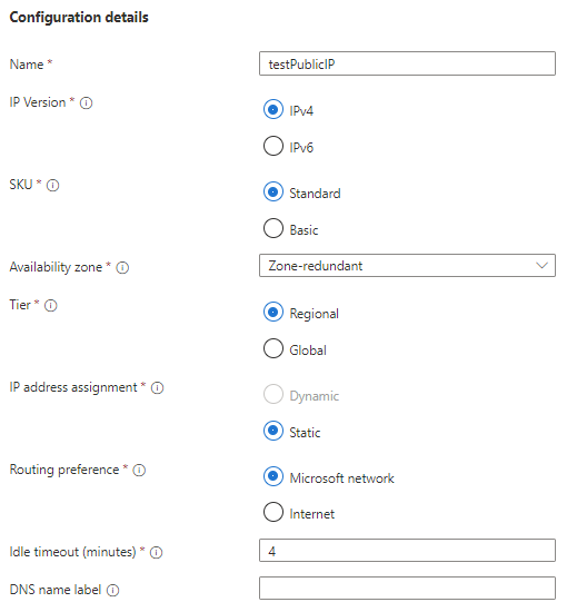 Public IP - Azure Services Step 8