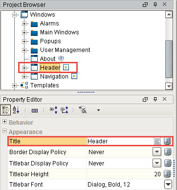 Rename North &quot;Navigation Window&quot; to &quot;Header&quot;