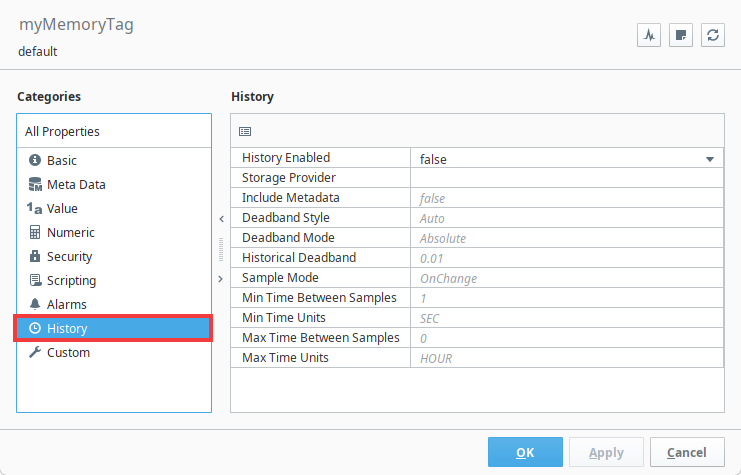 Setting Up Tag History Step 2