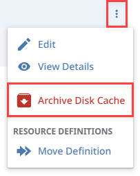 Three Dots Menu Archive Disk Cache