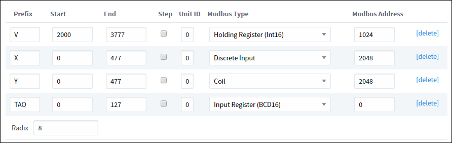 Specify Address Mapping Example