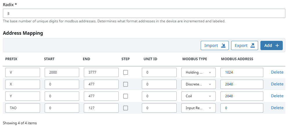 Specify Address Mapping Example