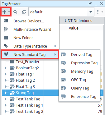 Tag Configuration in the Designer New Tag