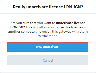 Unactivating a License - Offline Unactivation Step 3