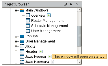 Working with Vision Windows - Open on Startup Green Arrow
