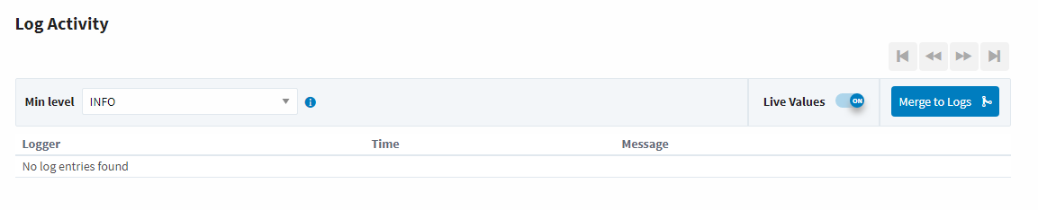Connections page showing log activity