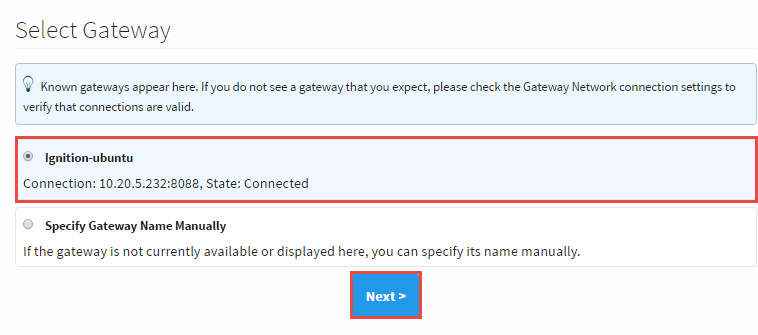 Alarm Notification Remote Notification Select Gateway