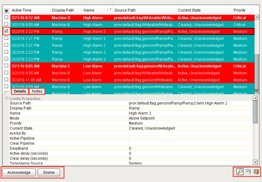 Alarm Status Table Interface Guide