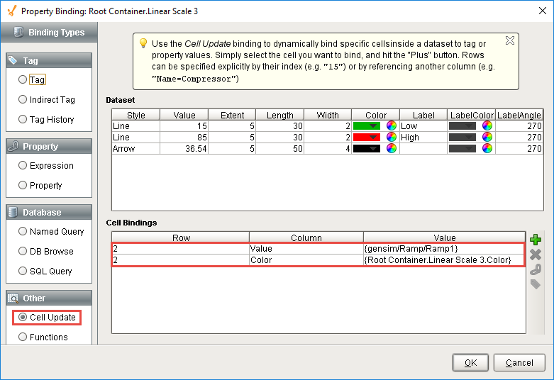 Cell Update Binding - Adding Realtime Indicator to Linear Scale Step 5
