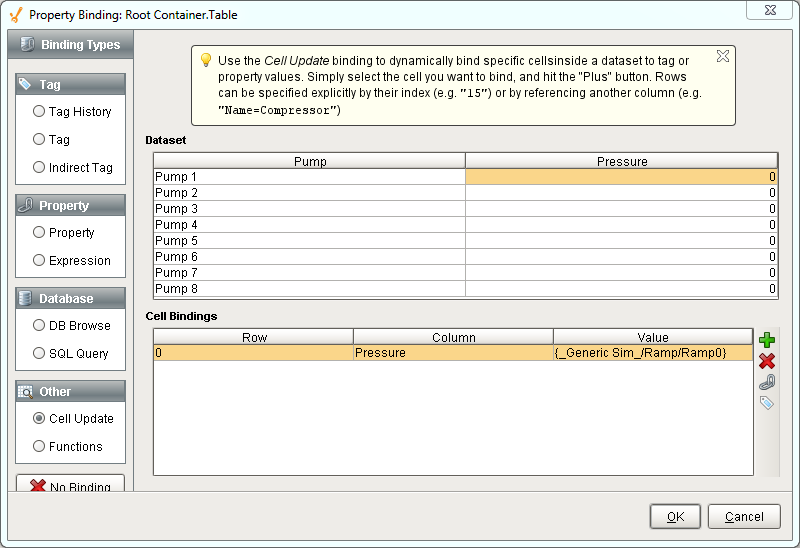 Cell Update Binding - Realtime Tag Values in a Table Step 3