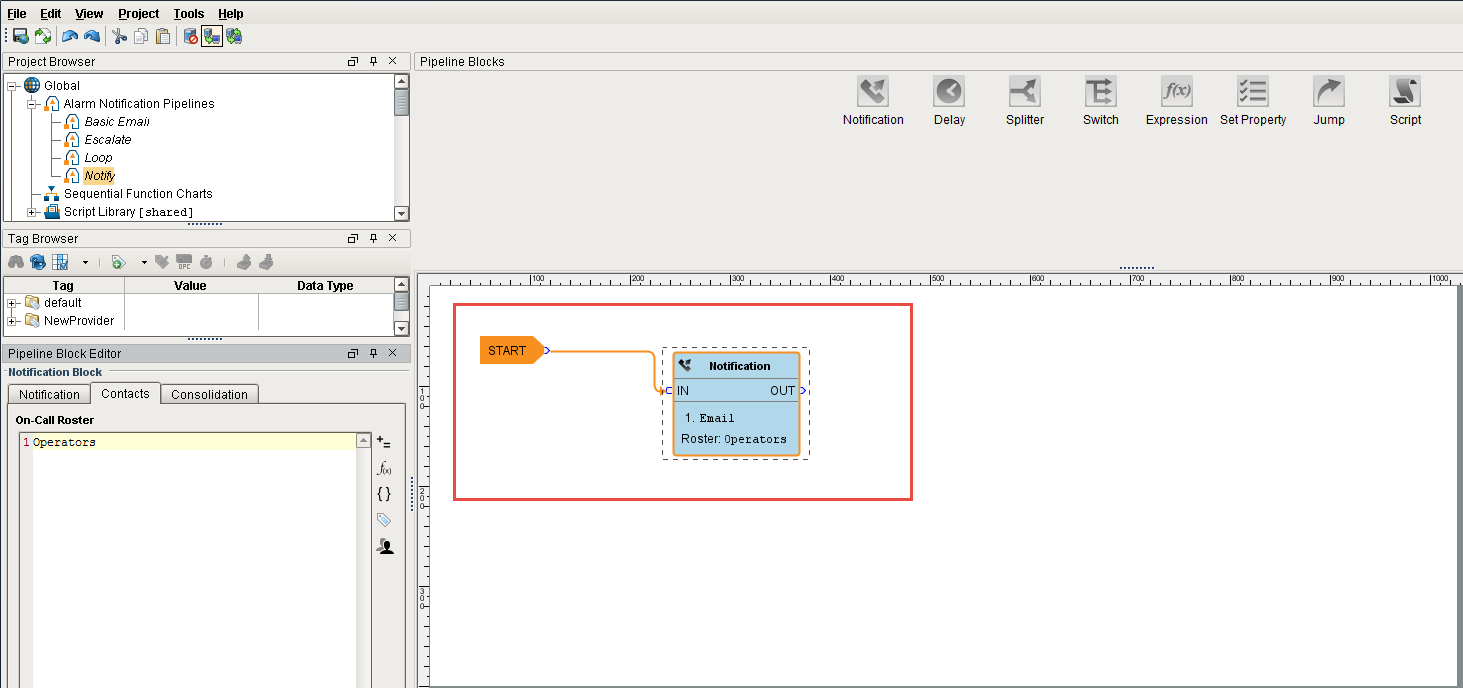 Create Simple Alarm Pipeline Final Pipeline