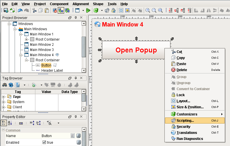 creating a popup window step 2