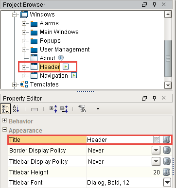 Rename North "Navigation Window" to "Header"
